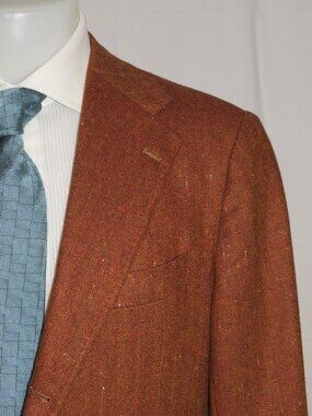Ring Jacket for The Armory E. Thomas Cashmere Blend Burnt Orange Sport Coat 42